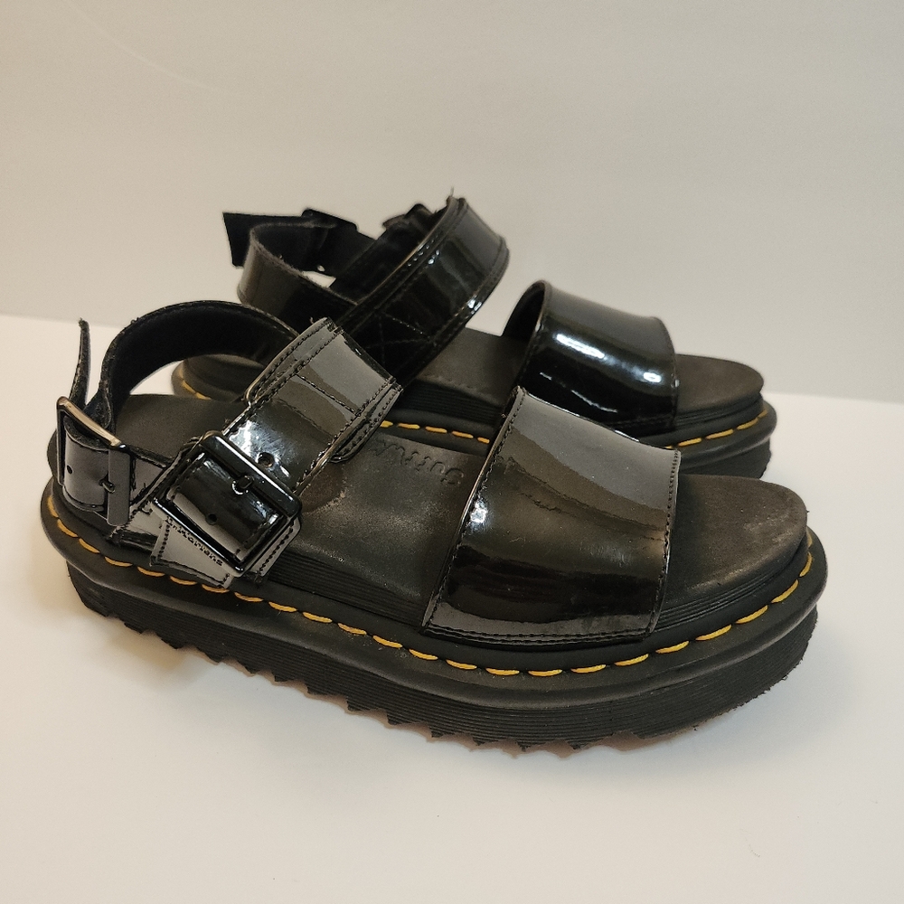 Dr. Martens Voss Women’s Size 7 Platform Sandals Leather Black **READ